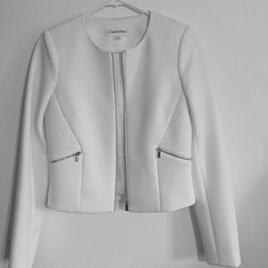 Calvin Klein Women's White Blazer 4P